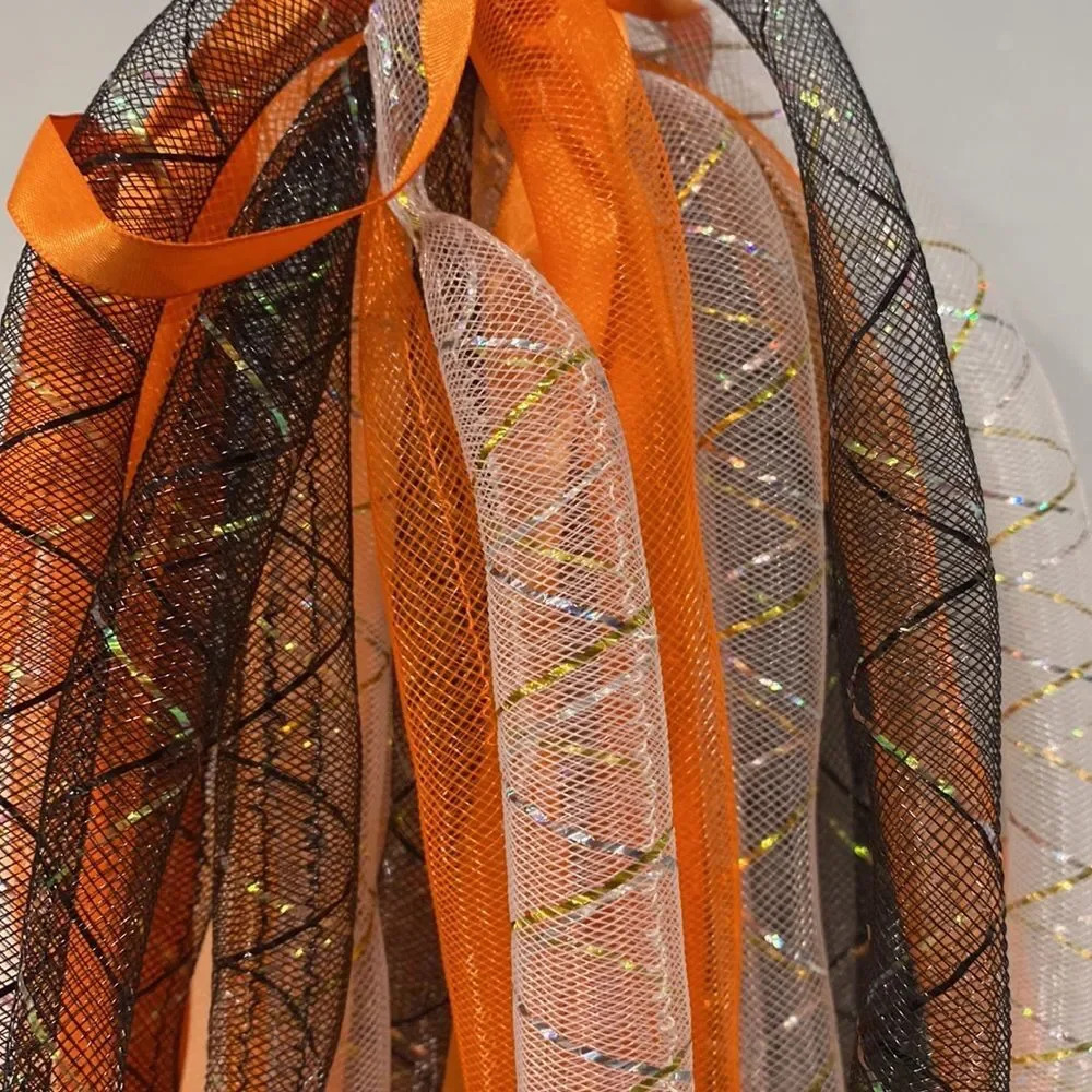 Orange White Black Sparkly Glitter Cyberlox Crin - Picture 2 of 3